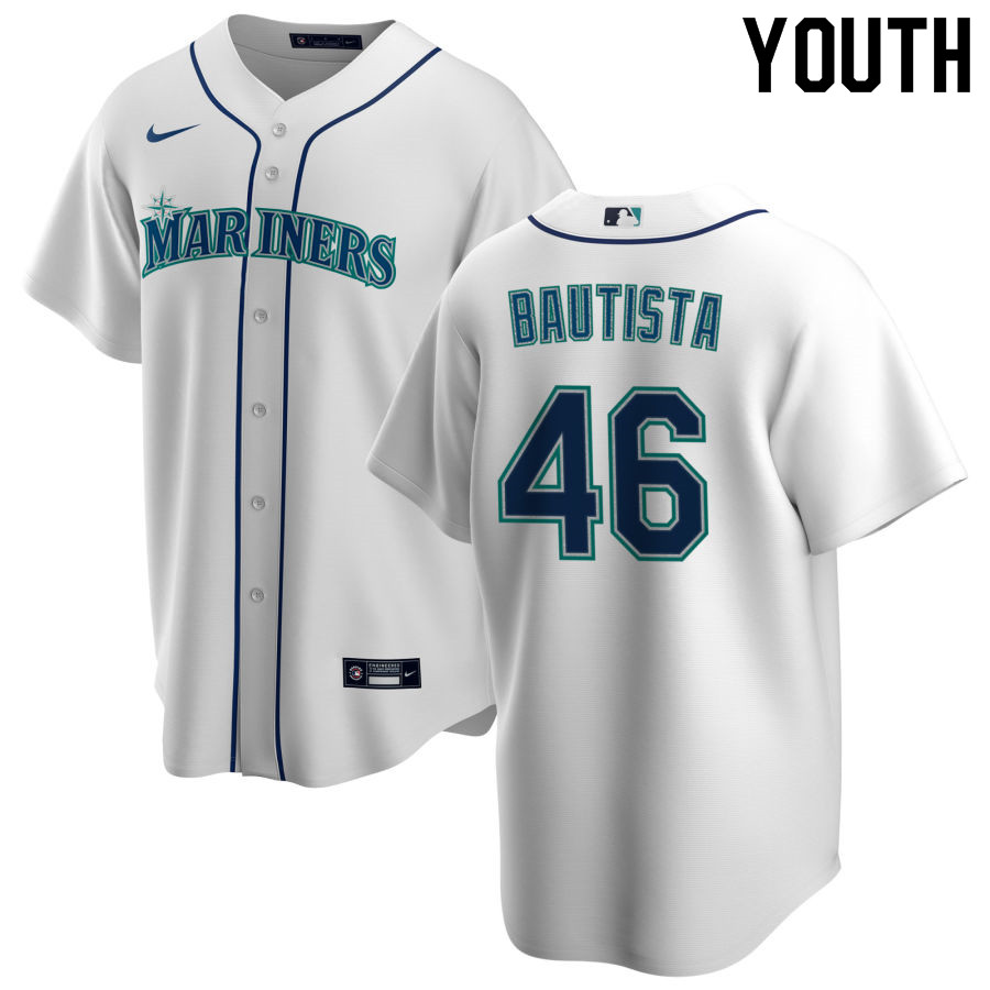 Nike Youth #46 Gerson Bautista Seattle Mariners Baseball Jerseys Sale-White
